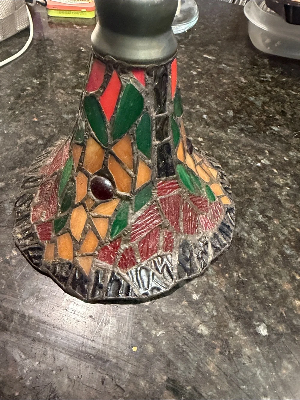Stained Glass Mosaic Lantern Shade - Multicolor